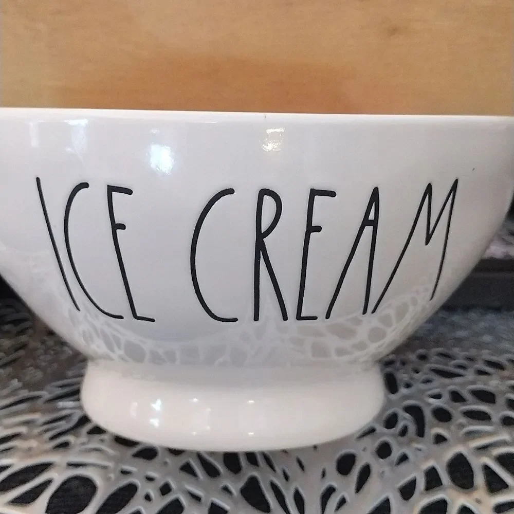 Rae Dunn Set of Two Orange Pink Ceramic‎ Ice Cream Bowls NWT